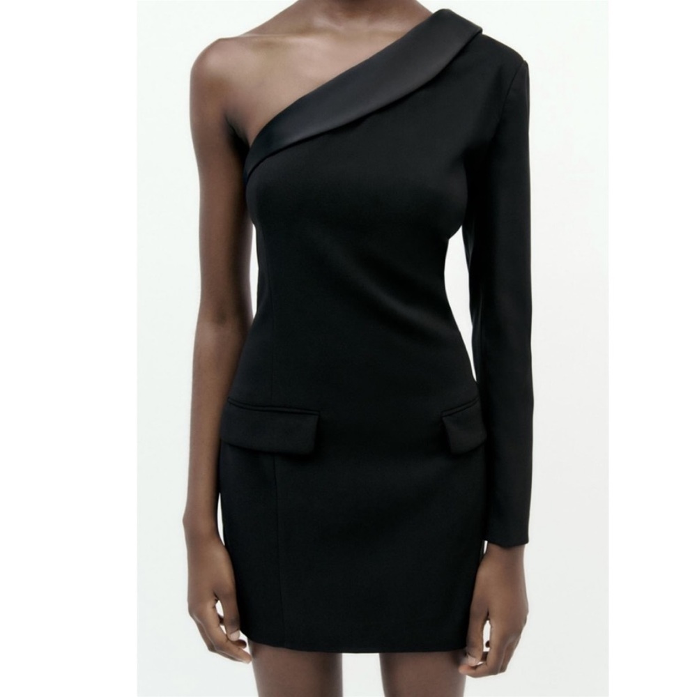 Zara blazer one shoulder short dress